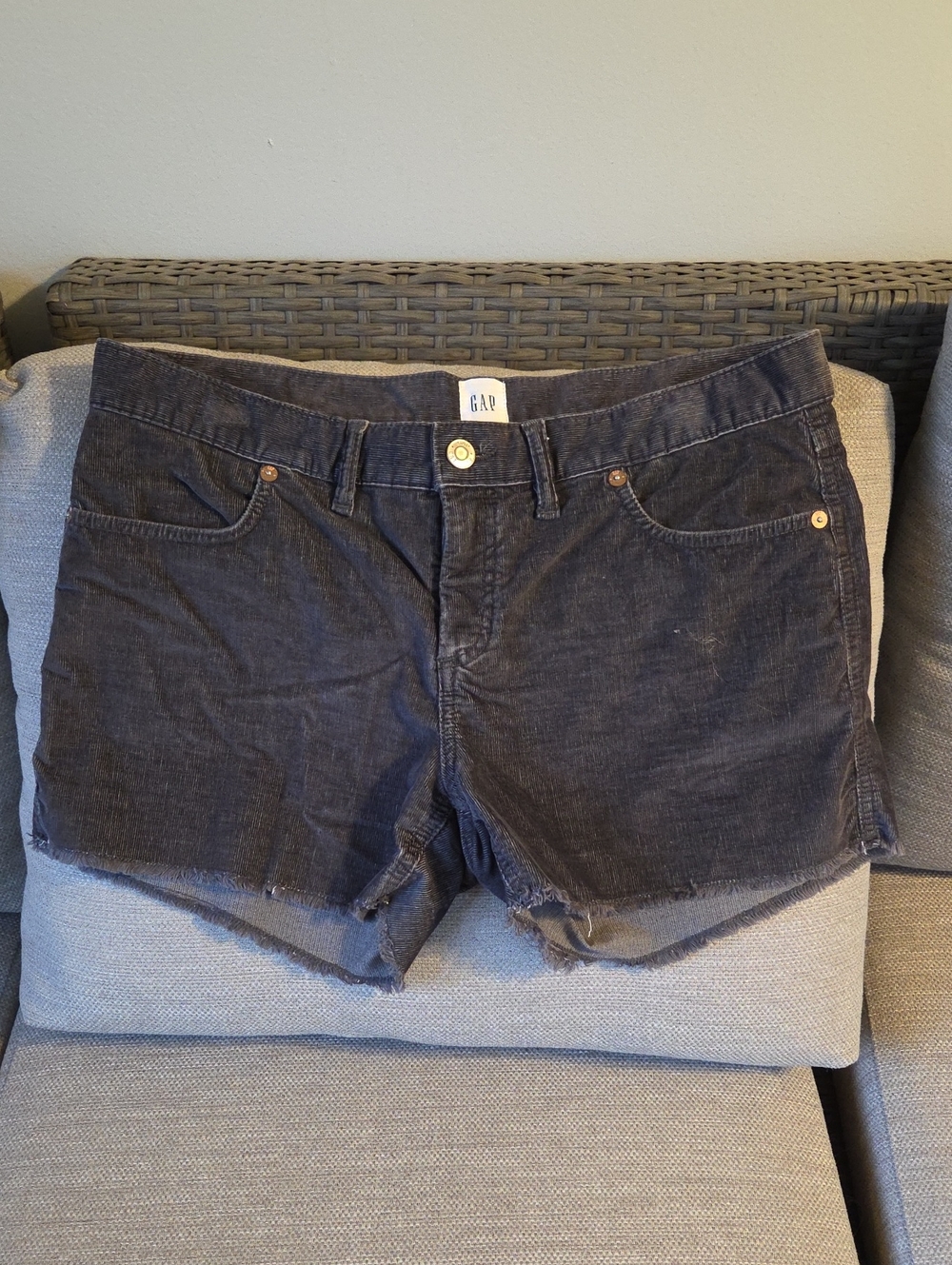 GAP Women's Dark Gray Corduroy Cutoff Shorts